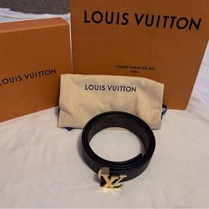 Louis Vuitton reversible belt with gold hardware